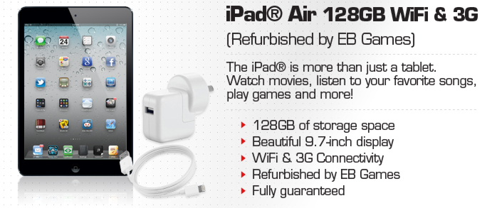 ... Â® Air 128GB WiFi  3G - Black (Refurbished by EB Games) (preowned